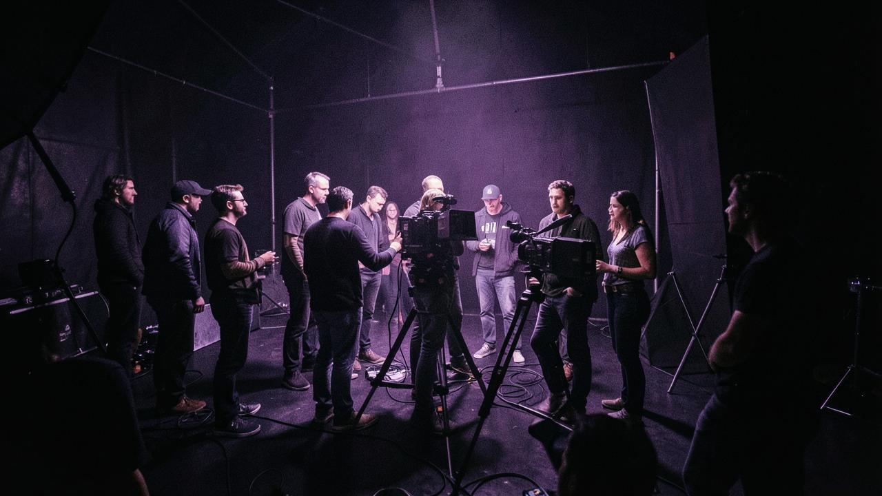 Crew rond de camera tijdens een filmopname (placeholder)